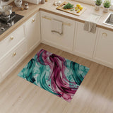 Teal Magenta Abstract Flow Area Rug