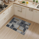 Block Grey Modern Grey Geometric Block Area Rug