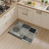 Beige and Neutral Abstract Geometric Grey Area Rug