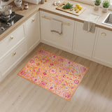 Orange Vibrant Orange Persian Floral Medallion Rug