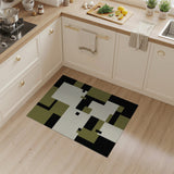 Khaki Geometric Modern Area Rug