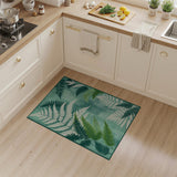 Vintage Teal Fern Area Rug