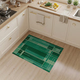 Abstract Green Grid Geometric Area Rug