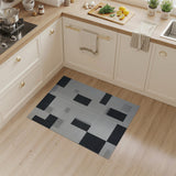 Abstract Halftone Geometric Black White Area Rug