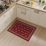 Red Snowflake Winter Wonderland Area Rug