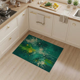 Teal Green Abstract Splatter Area Rug