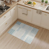 Blue Teal Striped Geometric Modern Area Rug
