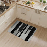 Modern Black White Geometric Black and White Area Rug