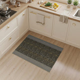 Golden Leopard Print Area Rug with Silver Borders