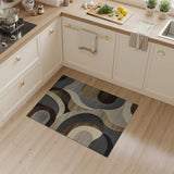 Brown and Tan Modern Geometric Brown Tan Abstract Area Rug