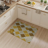 Yellow Geometric Diamond Polka Dot Area Rug