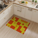 Vibrant Yellow Orange Geometric Shag Rug