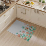 Vibrant Blue Pink Daisy Meadow Rug