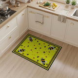 Sunny Yellow Bumblebee Meadow Area Rug