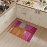 Vibrant Orange Pink Geometric Abstract Area Rug