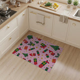 Pink Gnome Christmas Cartoon Area Rug