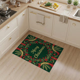Merry Christmas Berry Wreath Area Rug