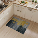 Grey and Yellow Distressed Geometric Area Rug