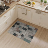 Modern Geometric Grid Neutral Area Rug