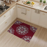 Rich Crimson Persian Floral Mandala Rug
