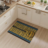 ODIKA Golden Guitar on Vintage Sheet Music Area Rug