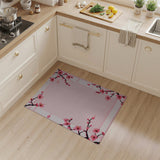 Pink Cherry Blossom Gingham Area Rug