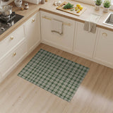 Green Plaid Checkered Rustic Farmhouse Area Rug