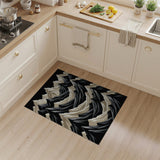 Layered Mountain Peaks Black White Area Rug