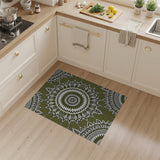 Green Intricate Green Mandala Area Rug
