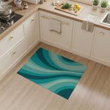 Teal Wave Abstract No. 3 Area Rug