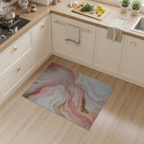 Pink Pink Gold Marble Abstract Area Rug