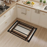 Brown and Tan Geometric Striped Area Rug