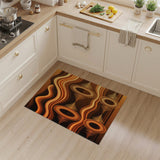 Orange Retro Wave Area Rug