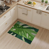 Bold Green Monstera Leaf Area Rug