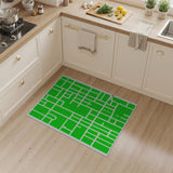 Vibrant Green Geometric City Grid Rug