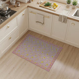 Pink Daisy Floral Pink Area Rug