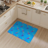 Blue Paper Airplane Geometric Area Rug