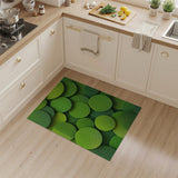 Plush Green Moss Circles Area Rug