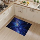 Cosmic Galaxy Nebula Area Rug with Golden Stars