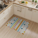 Vibrant Multi-Color Polka Dots Stripes Area Rug