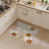 Brown Tan Geometric Hexagon Area Rug