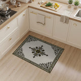Beige and Neutral Ornate Ivory Medallion Area Rug