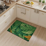 Green Vibrant Green Monstera Leaf Area Rug