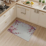 Delicate Pink Cherry Blossom Watercolor Rug