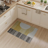 Modern Geometric Grey-Yellow Sun Stripe Rug