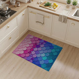 Mermaid Scales Area Rug Pink to Teal Ombre