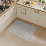 Beige and Neutral Hypnotic Beige Swirl Abstract Area Rug