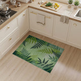 Green Lush Green Fern Silhouette Area Rug