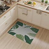 Lush Green Palm Leaf Coastal Beach Area Rug