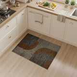 Abstract Orange Curve Area Rug